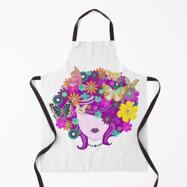 Item preview, Beautiful Hippie Butterfly Lady with Flowers designed and sold by StickerArtwork.