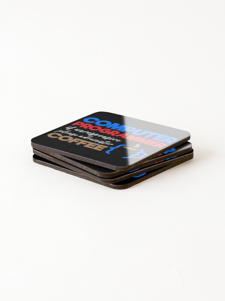 Thumbnail 4 of 5, Coasters (Set of 4), Computer programmer needs coffee designed and sold by Astralia.