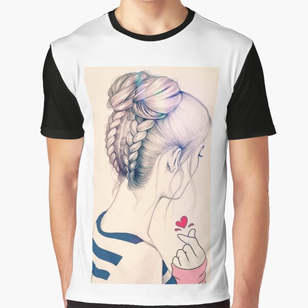 Lindo diseño de dibujo de Saranghae Camiseta gráfica