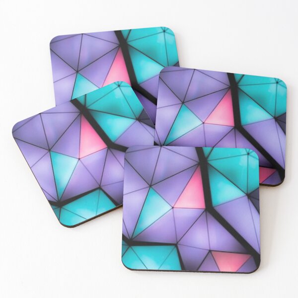 Item preview, Pleasant aqua, lavender and  pink shades in geometrical pattern prints designed and sold by ThamaraiSelvi.