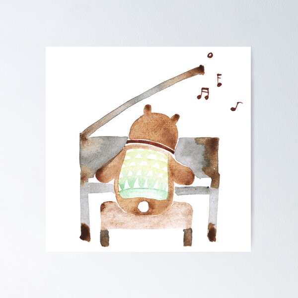 Bear Playing piano Poster