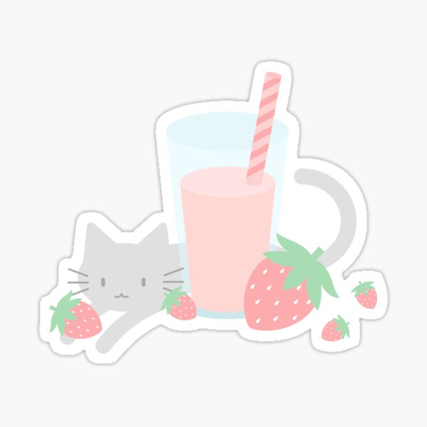 Strawberry Milk Kittea Sticker