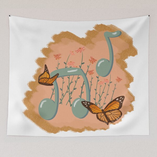 Item preview, Music notes, butterflies, and flowers designed and sold by PenningtonPrint.