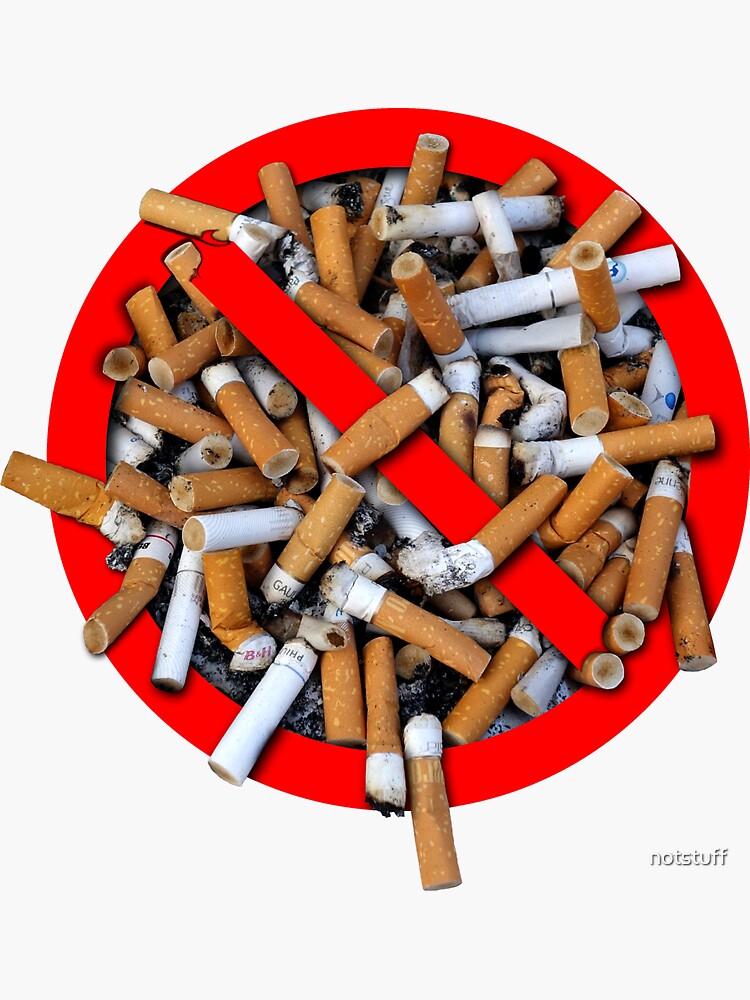 Thumbnail 3 of 3, Sticker, No Cigarette Smoking Not Sign designed and sold by notstuff.