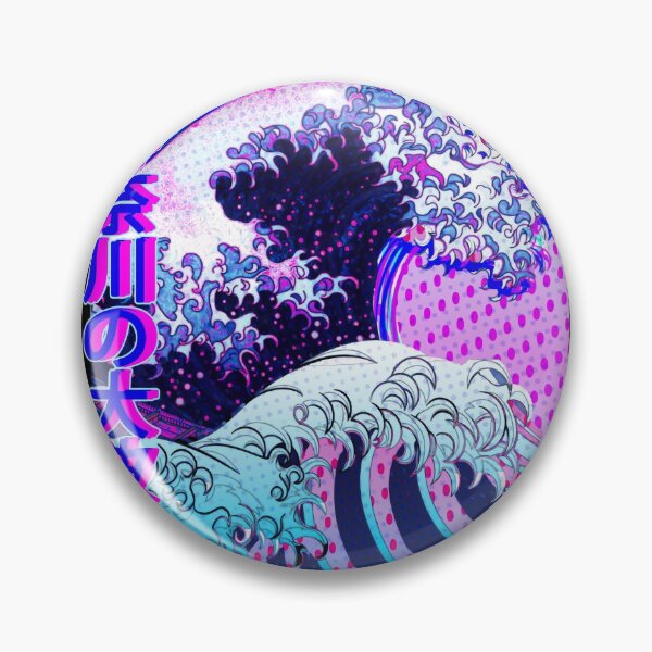 Artikelvorschau, Vaporwave Art - Japanische große Welle von Kanagawa Glitch Aesthetic Kanji entworfen und verkauft von Hitagivapor.
