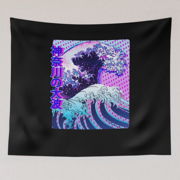 Item preview, Vaporwave Art - Japanese Great Wave off Kanagawa Glitch Aesthetic Kanji designed and sold by Hitagivapor.