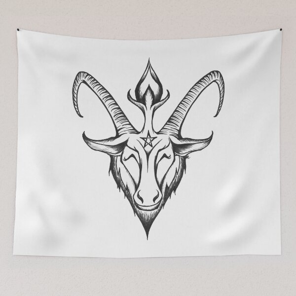Item preview, Black and White Happy Baphomet designed and sold by The White Bat.