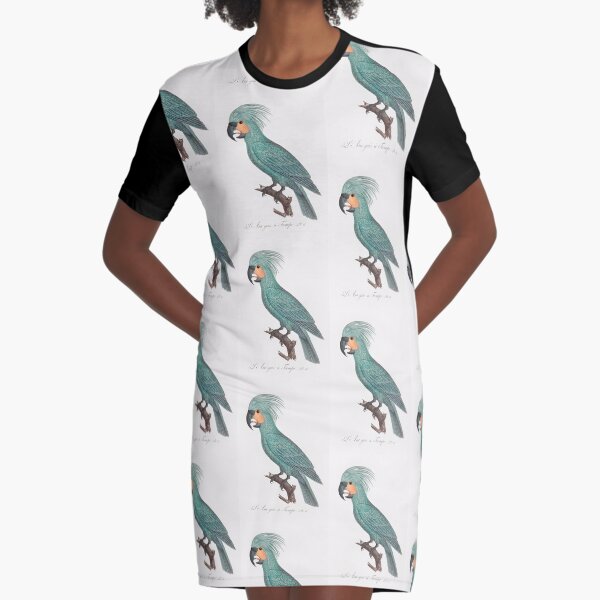 The Palm Cockatoo (Probosciger aterrimus) from Natural History of Parrots (1801—1805) by Francois Levaillant Graphic T-Shirt Dress