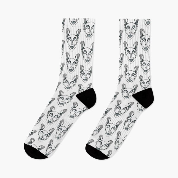 Item preview, Black and White Happy Demon - Krampus designed and sold by The White Bat.