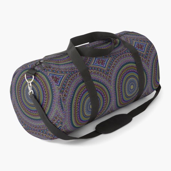 Hippie Trippy Colourful Mandala Kaleidoscope Artwork - Dark Duffle Bag