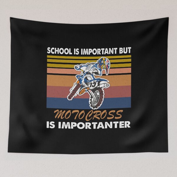Item preview, SCHOOL IS IMPORTANT BUT MOTOCROSS IS IMPORTANTER RETRO designed and sold by ContreiDesign.