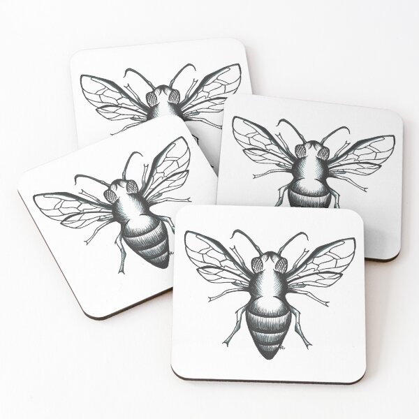 Item preview, Black and White Honey Bee designed and sold by The White Bat.
