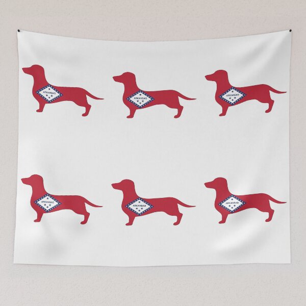 Item preview, Arkansas Dachshund Flag designed and sold by Wienerful.