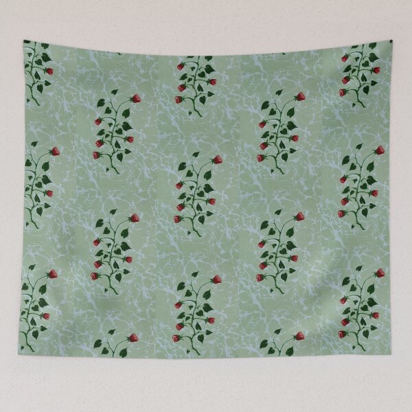 Item preview, Vintage Unique Marbled / Painted Red Roses Scarf designed and sold by T Artist.