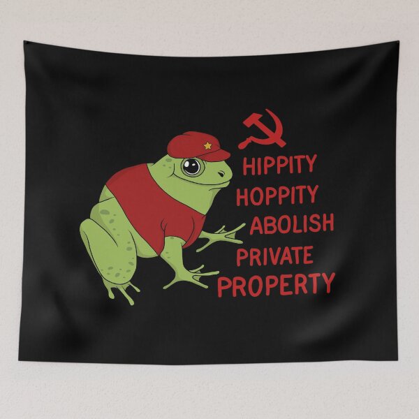 Item preview, Hippity Hoppity Abolish Private Property Frog designed and sold by ValentinaHramov.