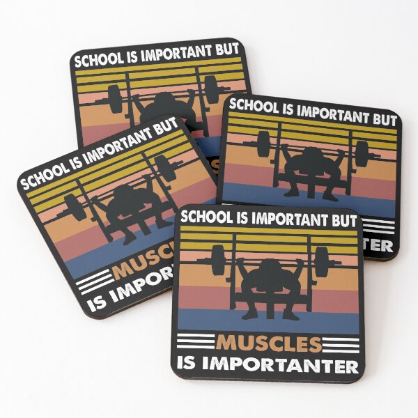 Item preview, SCHOOL IS IMPORTANT BUT MUSCLES IS IMPORTANTER VINTAGE designed and sold by ContreiDesign.
