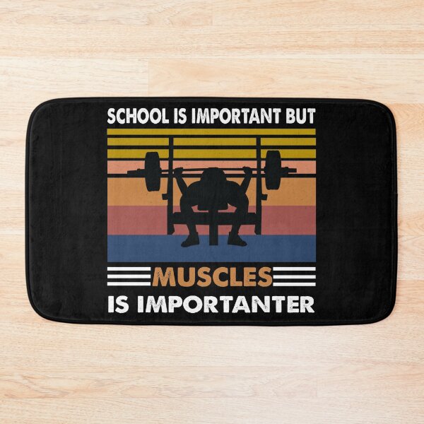 Item preview, SCHOOL IS IMPORTANT BUT MUSCLES IS IMPORTANTER VINTAGE designed and sold by ContreiDesign.