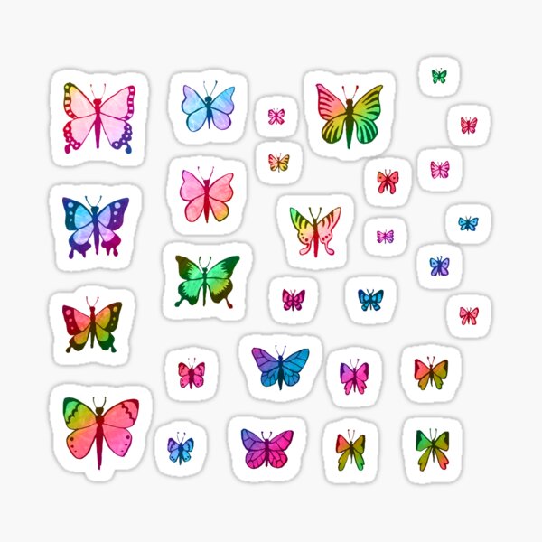 tiny tiny butterfly stickers Sticker for Sale by GlowinUp Shop