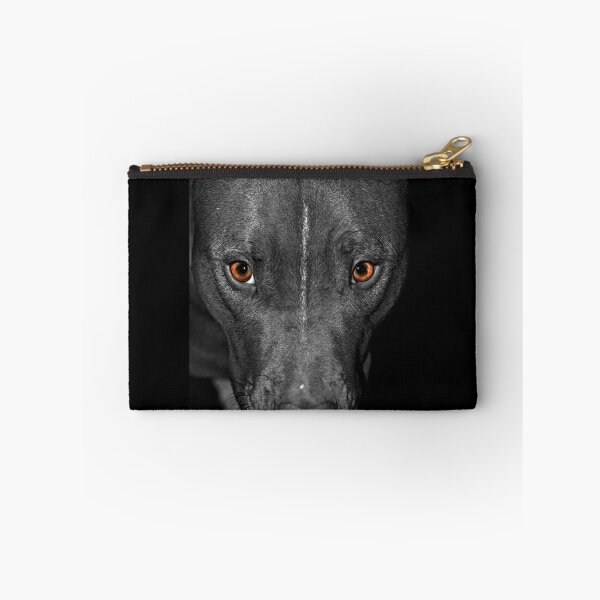 Item preview, Black and White Pitbull with Deep Orange Eyes designed and sold by ibadishi.