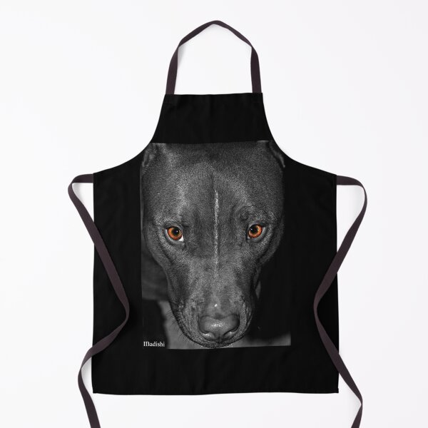 Item preview, Black and White Pitbull with Deep Orange Eyes designed and sold by ibadishi.
