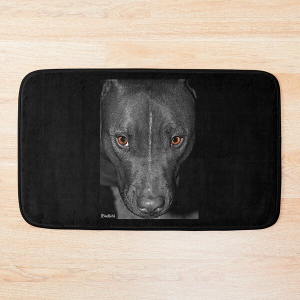 Item preview, Black and White Pitbull with Deep Orange Eyes designed and sold by ibadishi.