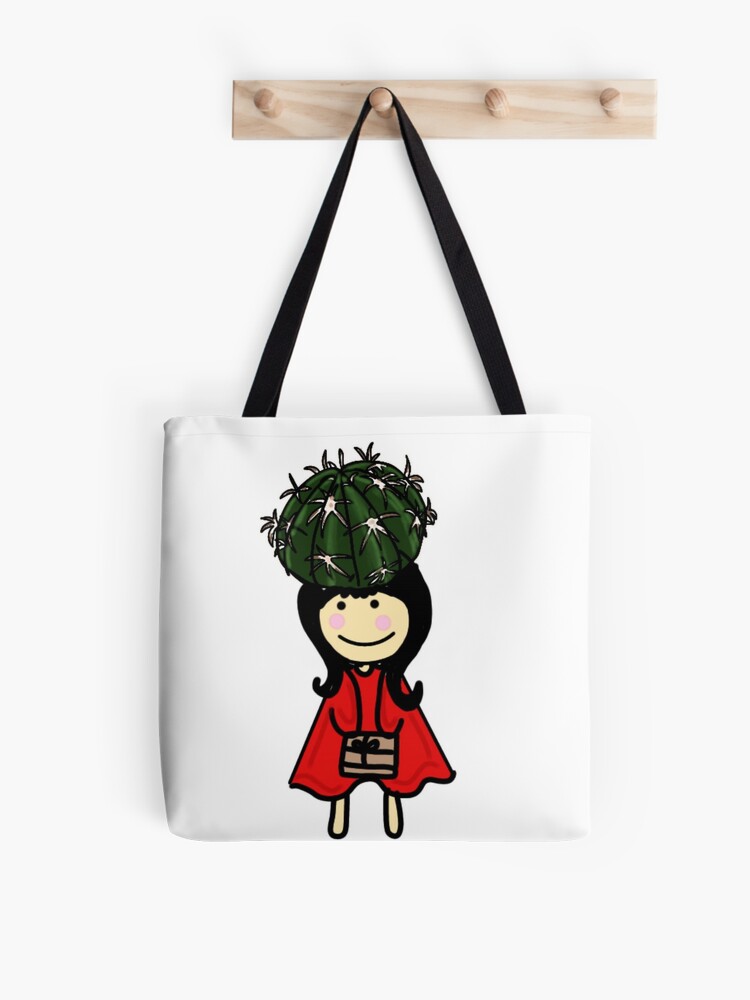 Cute Cactus Tote Bag by Rhianne Art