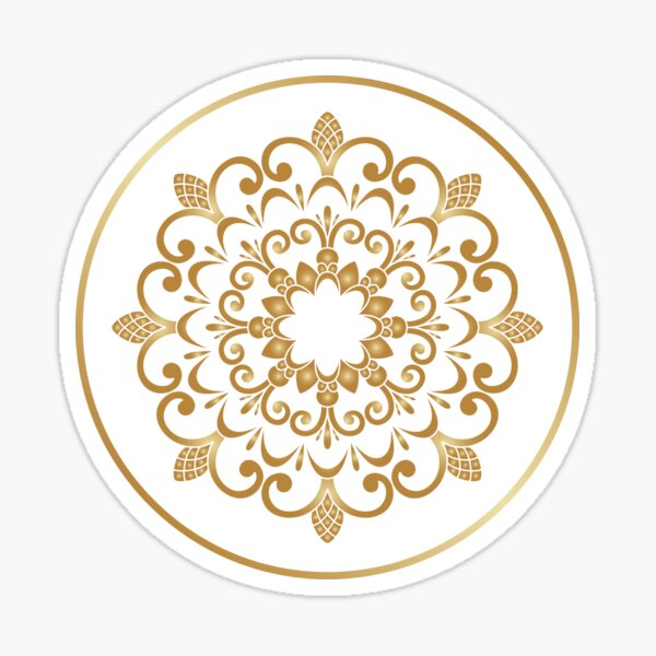 Item preview, Gold floral, Ornament, Brown circle designed and sold by Bashar-Design.