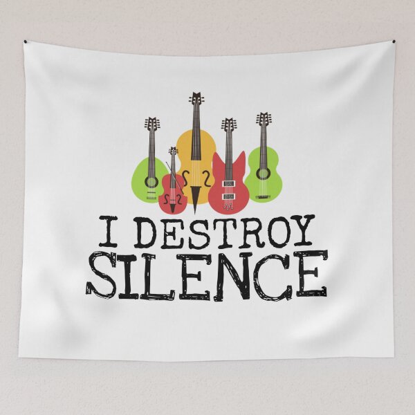 Item preview, I DESTROY SILENCE guitar, Guitar shirt, funny shirt,  designed and sold by ASsi-Eve.