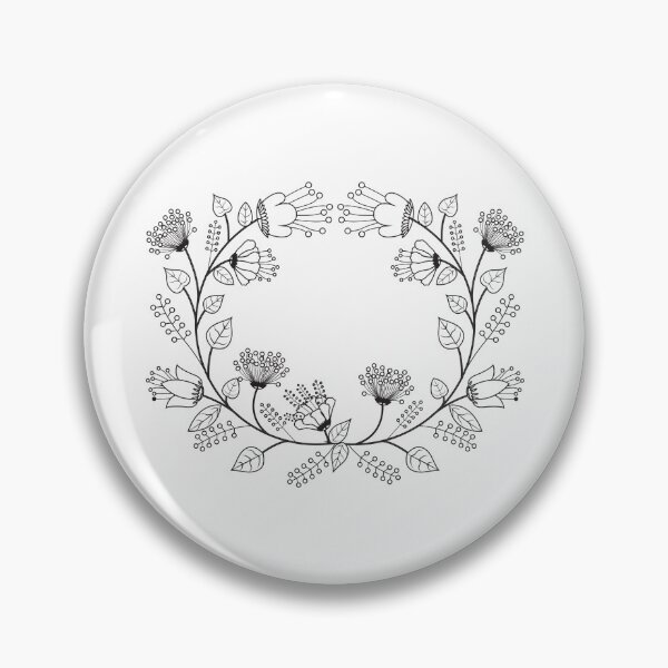 Item preview, Black and White Flower Wreath designed and sold by vadim888.