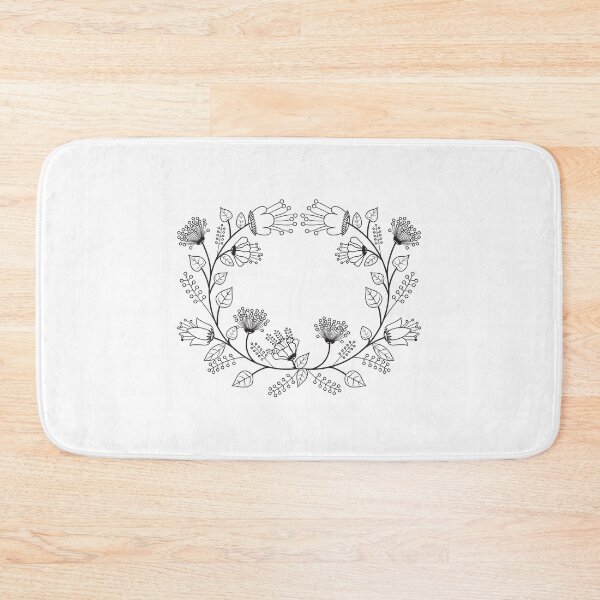 Item preview, Black and White Flower Wreath designed and sold by vadim888.