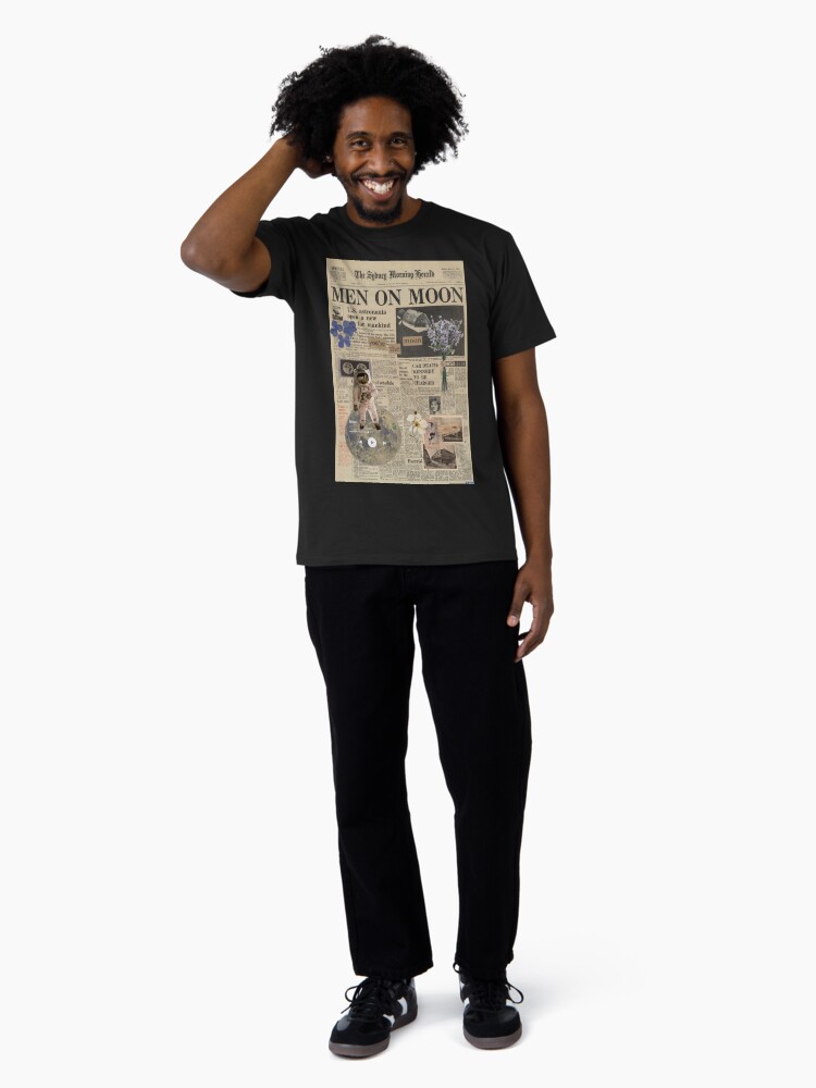 Thumbnail 3 von 4, Premium T-Shirt, Ästhetischer Retro-Jahrgang der Männer auf der Mondzeitung designt und verkauft von notkiran.
