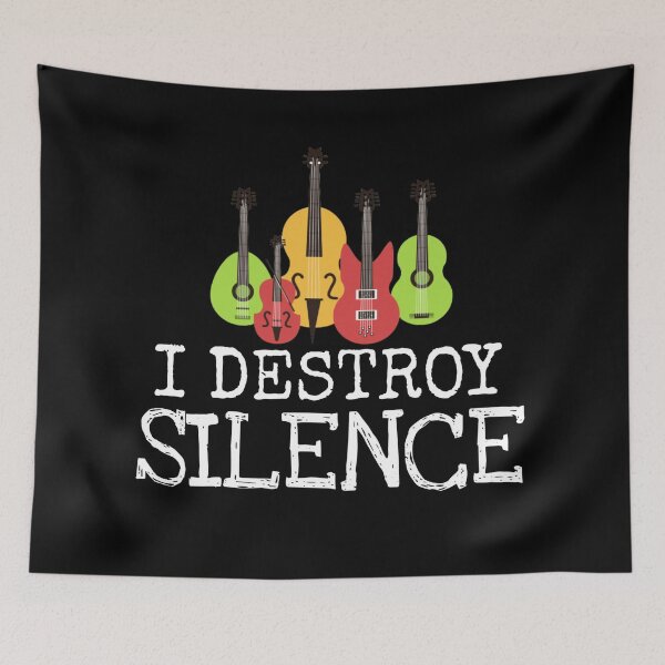 Item preview, I DESTROY SILENCE guitar, Guitar shirt, funny shirt,  designed and sold by ASsi-Eve.