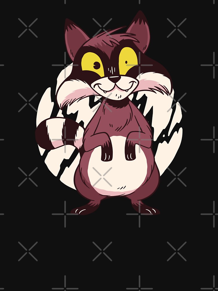Crazy raccoon cartoon