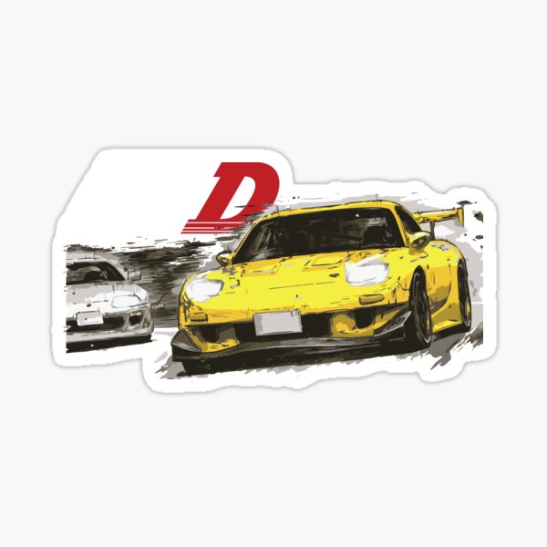 Initial D Mountain Drift Racing Tandem Fd3s Vs A80 Supra Sticker By Cowtowncowboy Redbubble