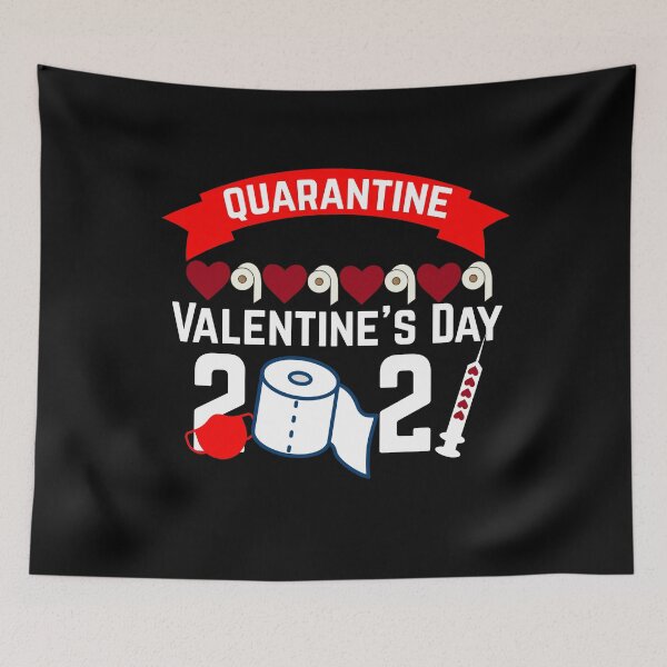 Artikelvorschau, Erster Valentinstag, glückliche Quarantäne, soziale Distanzierung, Cutie Lockdown 2021, Toilettenpapier, Herz, Paare, glücklich, unter Quarantäne gestellt, Valentinstag entworfen und verkauft von Akmloza.