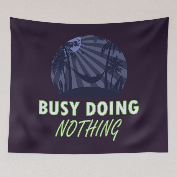 Item preview, Busy Doing Nothing Stay In Bed Vintage Sunset Art designed and sold by RadhaWords.