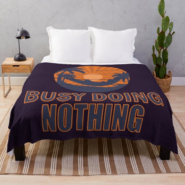 Item preview, Busy Doing Nothing And Doing Nothing But Stay In Bed Vintage Sunset Art designed and sold by RadhaWords.