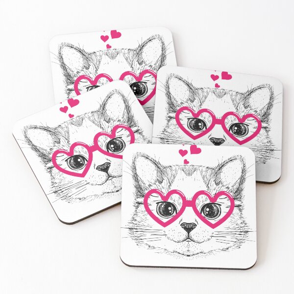 Item preview, Cat Sunglasses Heart Funny Cute Kitten Valentine Gift designed and sold by maria5wgloria.