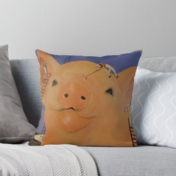 We Should Paint a Big Baby Pig Throw Pillow