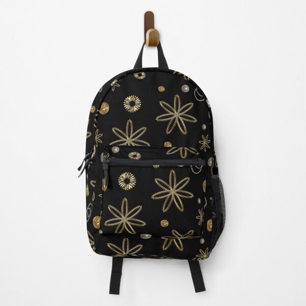 Item preview, Pattern of golden shapes on a black background designed and sold by Galina Kostyaeva.