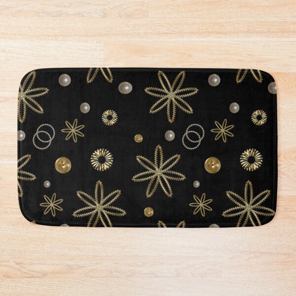Item preview,  Pattern of golden shapes on a black background designed and sold by Galina Kostyaeva.