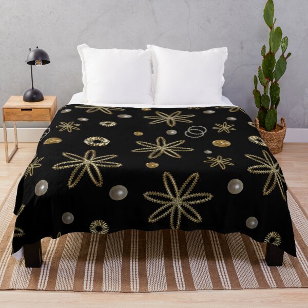 Item preview,  Pattern of golden shapes on a black background designed and sold by Galina Kostyaeva.