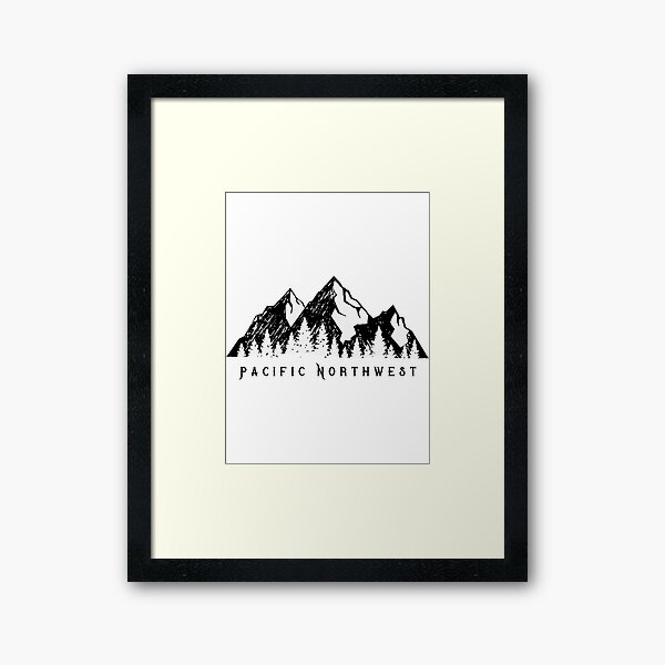 PNW PACIFIC NORTWEST NORTH  WEST Framed Art Print