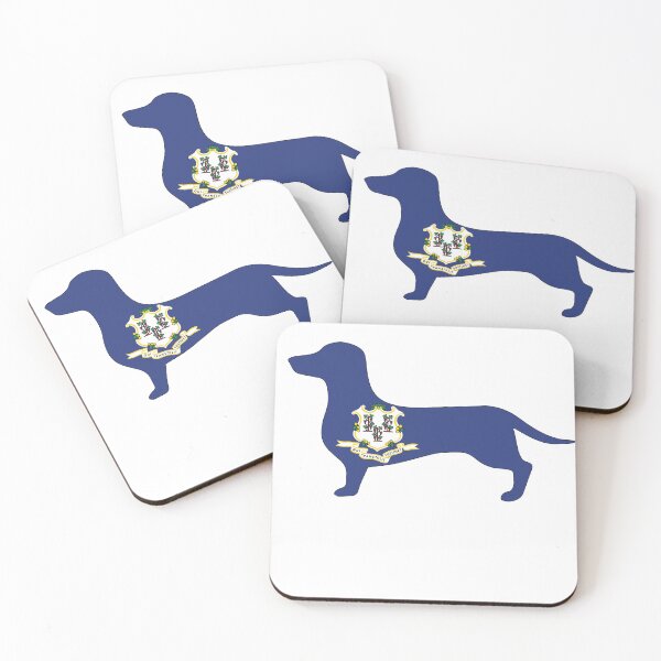 Item preview, Connecticut Dachshund Flag designed and sold by Wienerful.