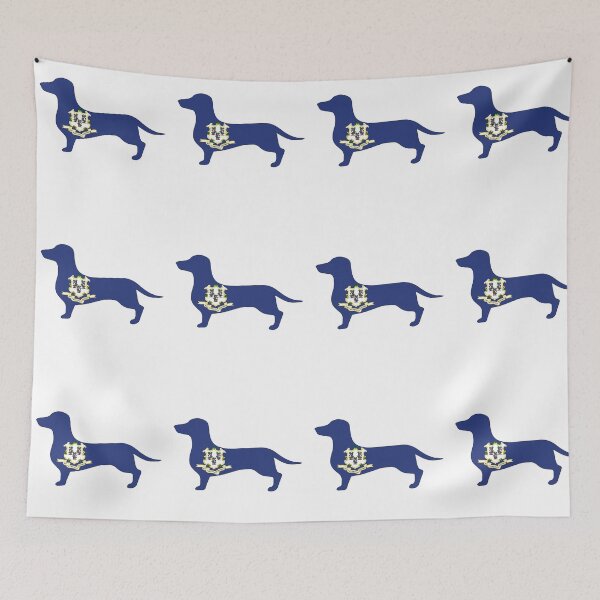 Item preview, Connecticut Dachshund Flag designed and sold by Wienerful.