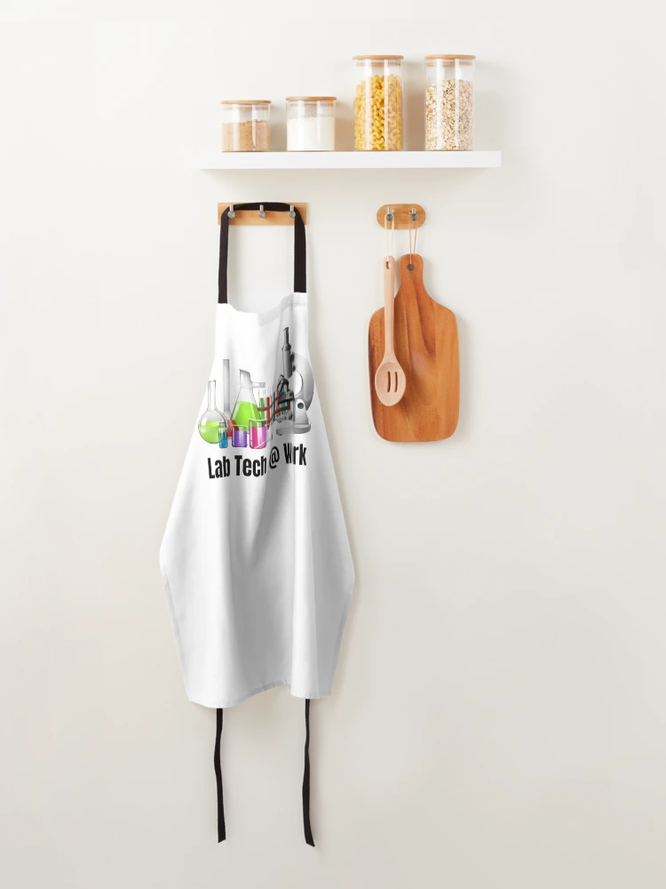 Thumbnail 4 of 6, Apron, Lab Tech @ Work | Lab Technician | Medical Lab Tech | Scientist designed and sold by LabTechMerch.