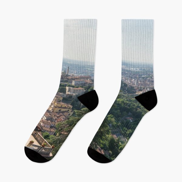 Item preview, Splendid Bergamo Vista - Upper City Lower City and Po River Plain from Above the Treetops designed and sold by Georgia Mizuleva.