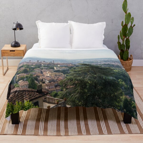 Item preview, Splendid Bergamo Vista - Upper City Lower City and Po River Plain from Above the Treetops designed and sold by Georgia Mizuleva.