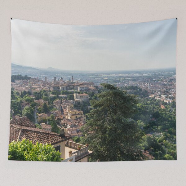 Item preview, Splendid Bergamo Vista - Upper City Lower City and Po River Plain from Above the Treetops designed and sold by Georgia Mizuleva.