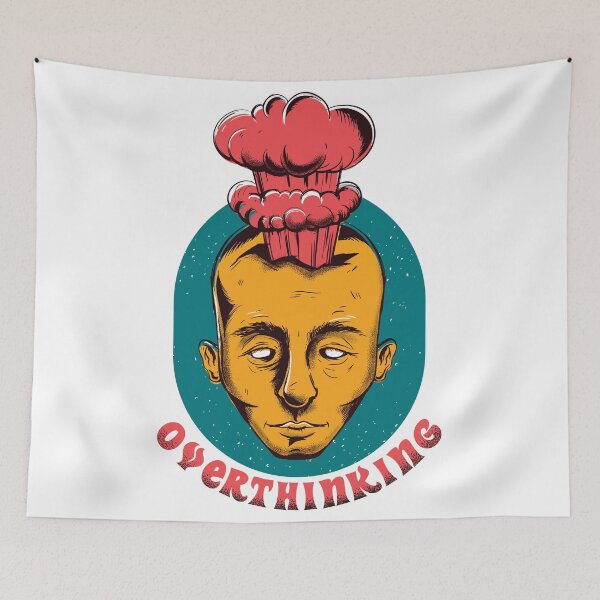 Item preview, Funny Cartoon Style Overthinking Man Artwork designed and sold by TeesByMark.
